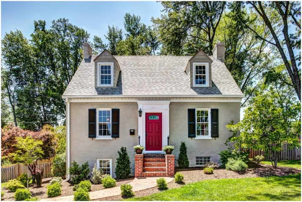 A small house with landscaping