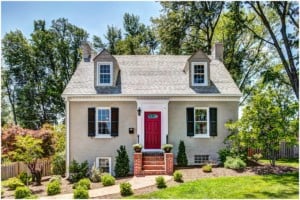 A small house with landscaping