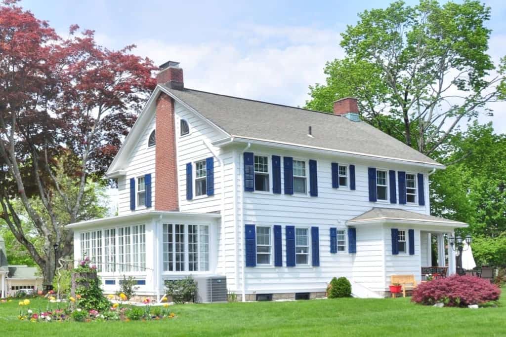 white house with shutters for curb appeal