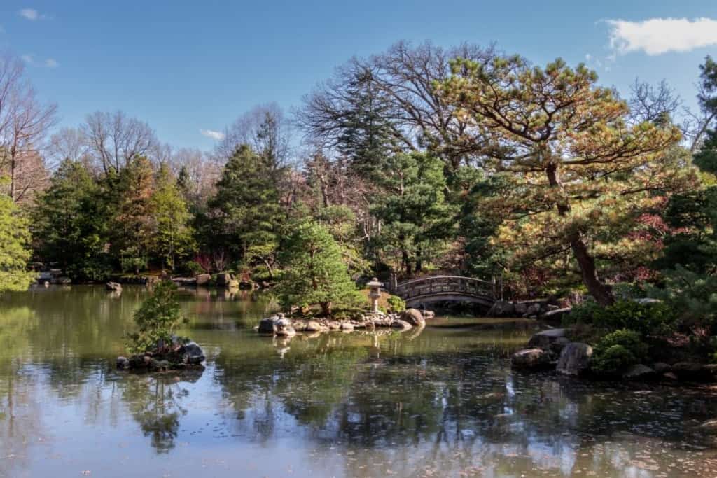 park in rockford il with trees and blue sky