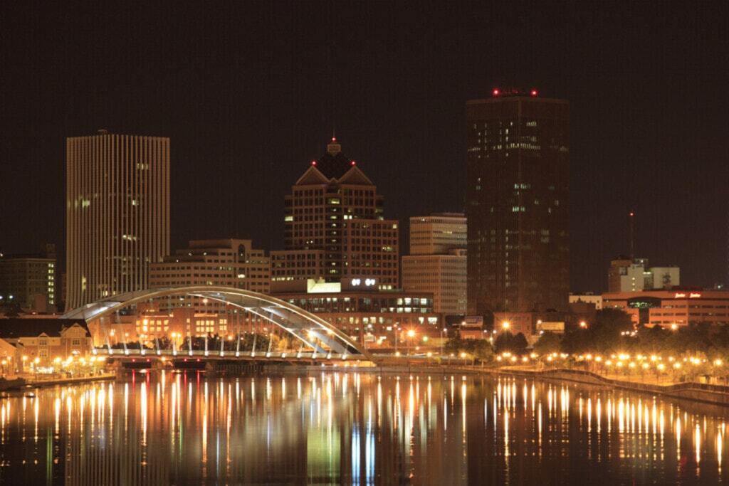 Rochester, NY at night