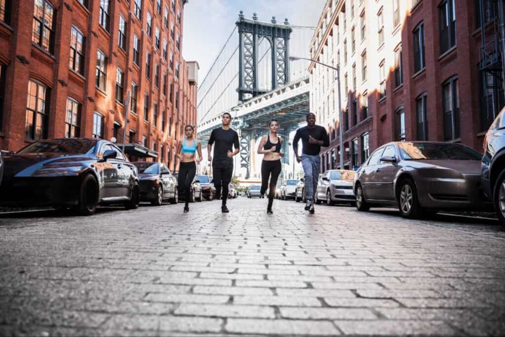 Runners in Dumbo
