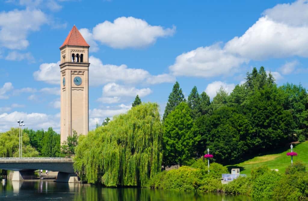 Clock tower at Riverfront Park
