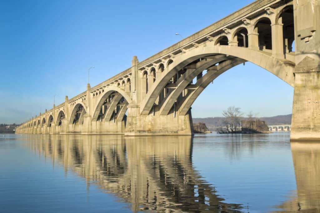 Columbia-Wrightsville Bridge with Reflection in the Susquehanna River