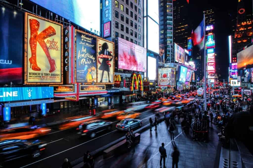 times square and broadway signs in nyc