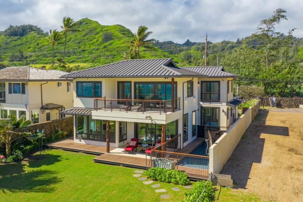 home in Laie Hawaii with undeveloped land next to it