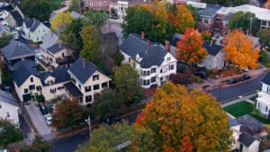 Shot of Residential Community in Concord, New Hampshire- Overhead Aerial