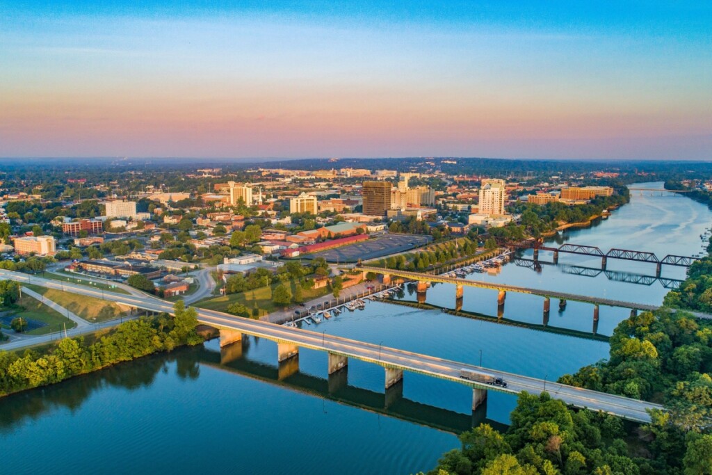 Beautiful sunny day on the water in Augusta, Georgia