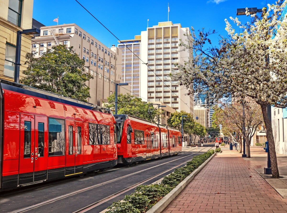 streetcar in downtown san diego, ca