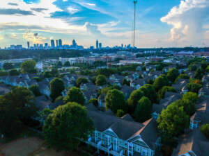 aerial view of grant park neighborhood atlanta