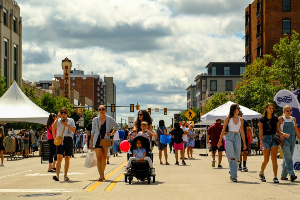 People walking in Detroit