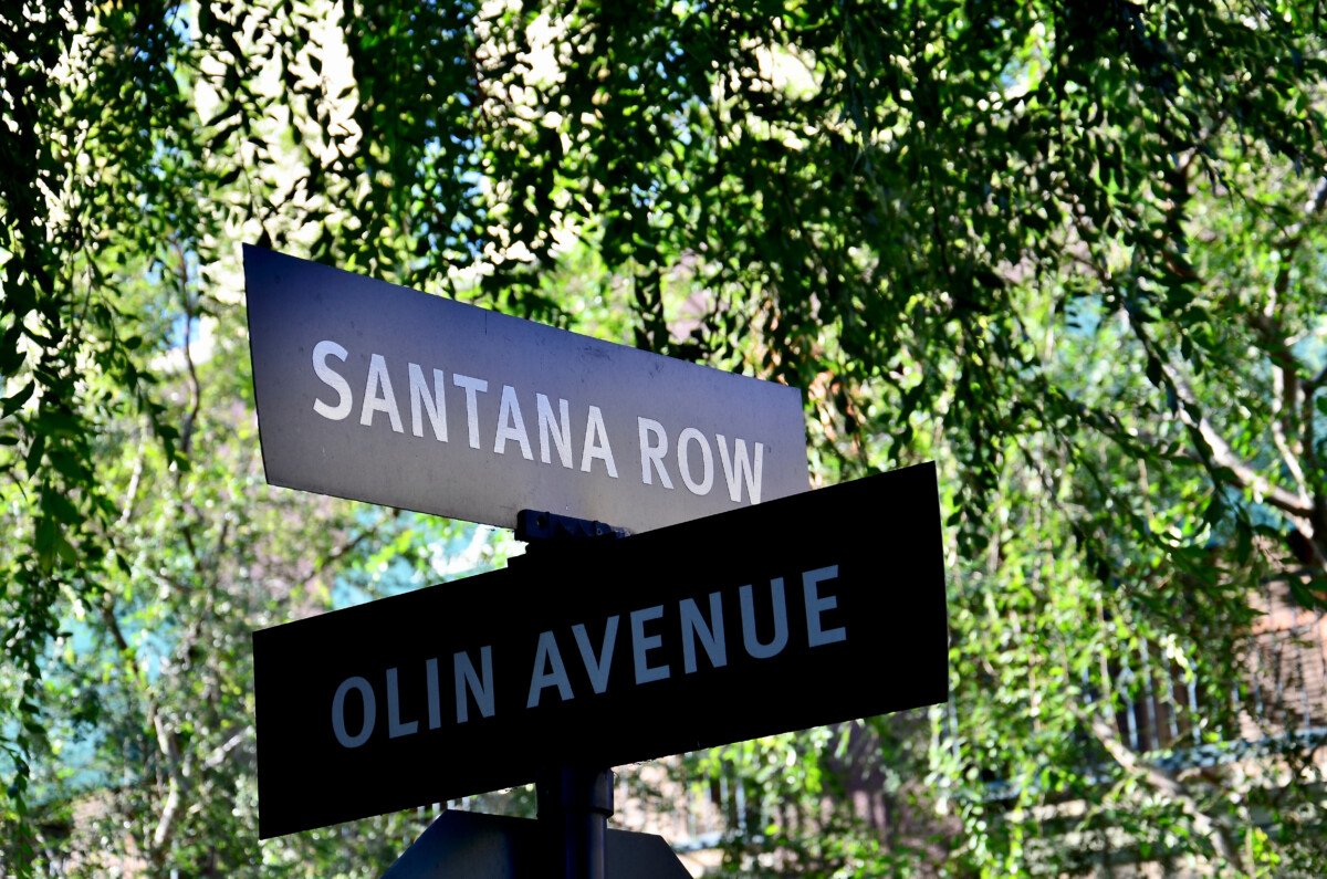 Olin,Ave,And,Santana,Row,Sign,San,Jose,California