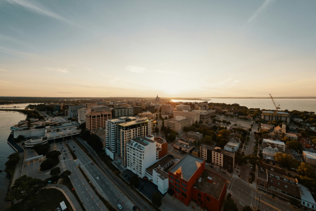 Birds eye view of Madison WI