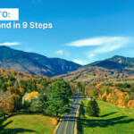 aerial view of clear sunny skies, open roads, and land