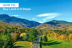 aerial view of clear sunny skies, open roads, and land