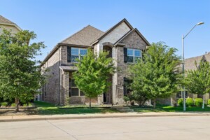 single family two story home brick