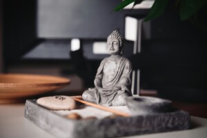 Zen garden with Buddah