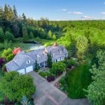 Big house on a massive lot as seen through drone photography