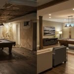 before and after basement renovation
