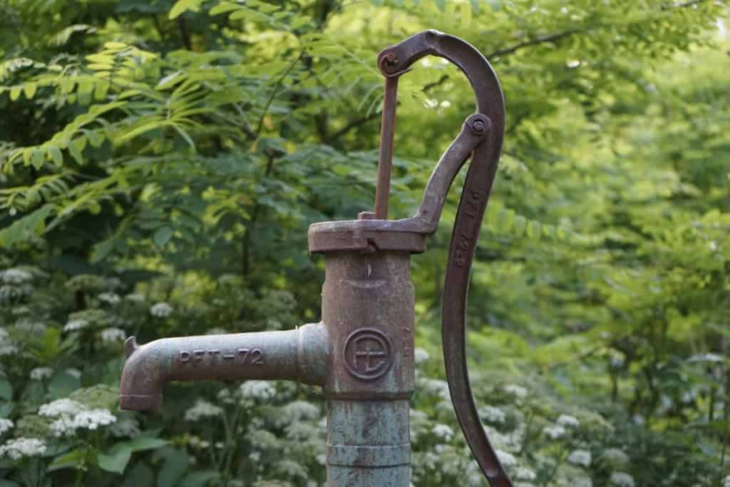 An old-fashioned well water pump