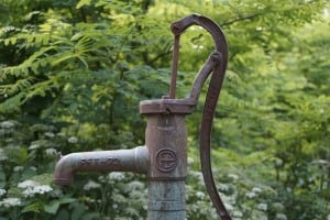An old-fashioned well water pump
