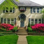 house with pink flowers